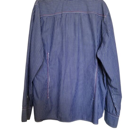 French Connection Men's Blue and White Striped Button-Down Shirt - Size XL - Picture 10 of 10